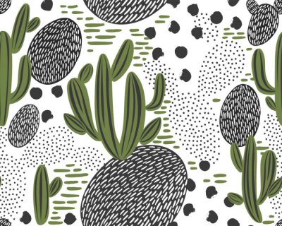 Cactussenpatroon op witte achtergrond