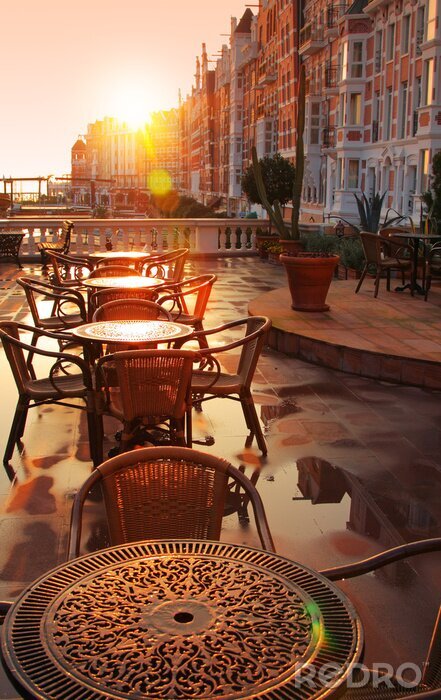 Fotobehang Café op de vroege morgen