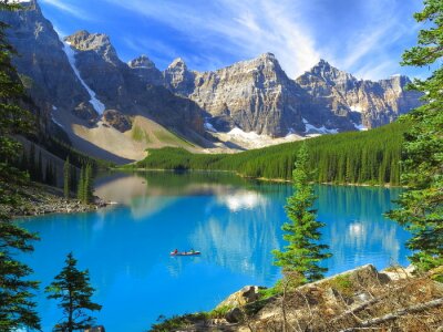 Fotobehang Canadees panorama van meren en bergen