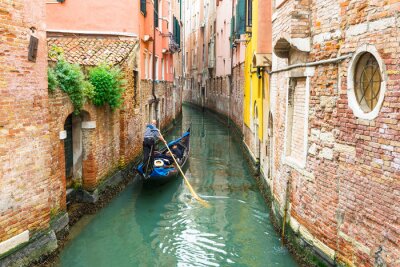 Fotobehang Canal with gondola in Venice, Italy