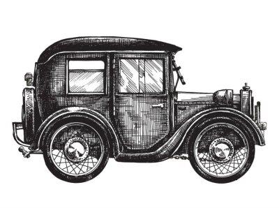 Fotobehang car vintage vector logo design template. transport or vehicle