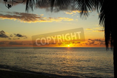 Fotobehang Caraïbische zonsondergang