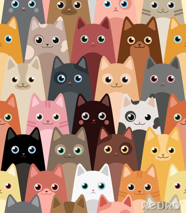 Fotobehang Cartoon katten voor kinderen