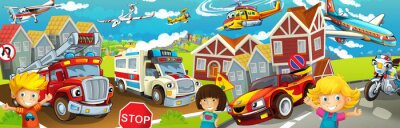 Fotobehang Cartoon stad