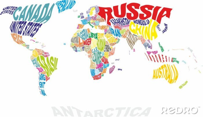 Fotobehang Cartoon van wereldkaart