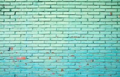 Fotobehang Celadonkleurige bakstenen muur
