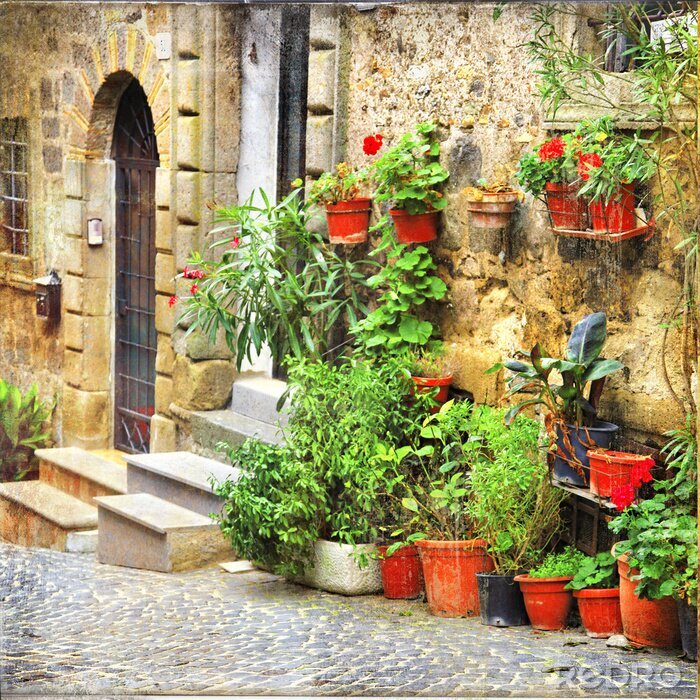 Fotobehang charmante oude straten van de Italiaanse dorpen