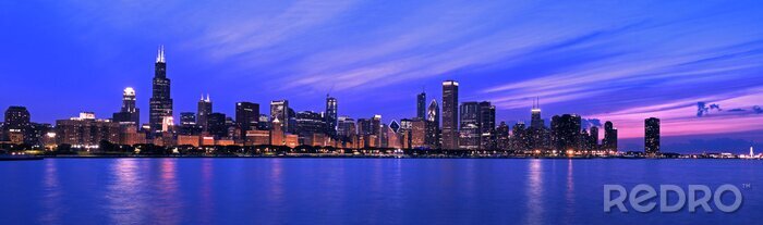 Fotobehang Chicago's blauwe skyline