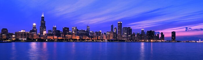 Fotobehang Chicago's blauwe skyline