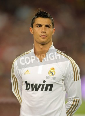 Fotobehang Christiano Ronaldo voor een wedstrijd