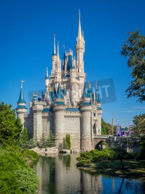 Fotobehang Cinderella Castle in the day in Orlando, Florida. Magic Kingdom is the most visited theme park