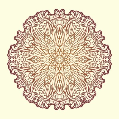 Fotobehang Cirkelvormig patroon met bloem