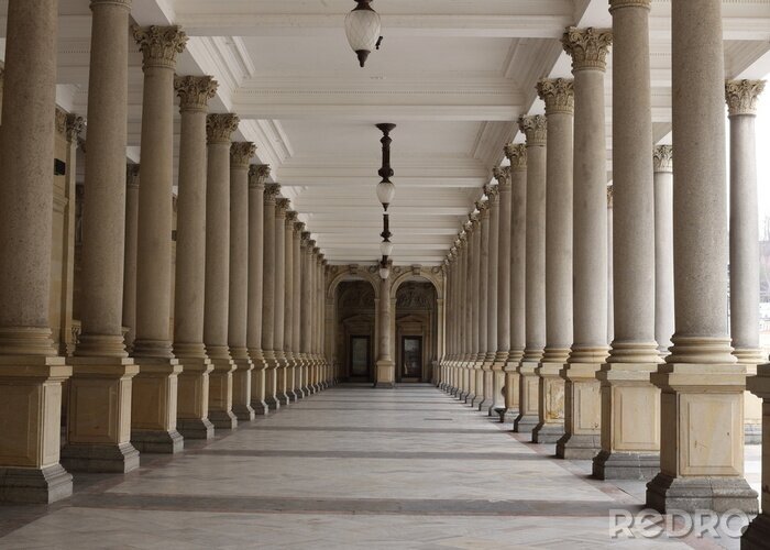 Fotobehang Classical style colonnade, Karlovy Vary