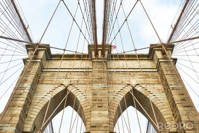 Fotobehang Close-up op Brooklyn Bridge