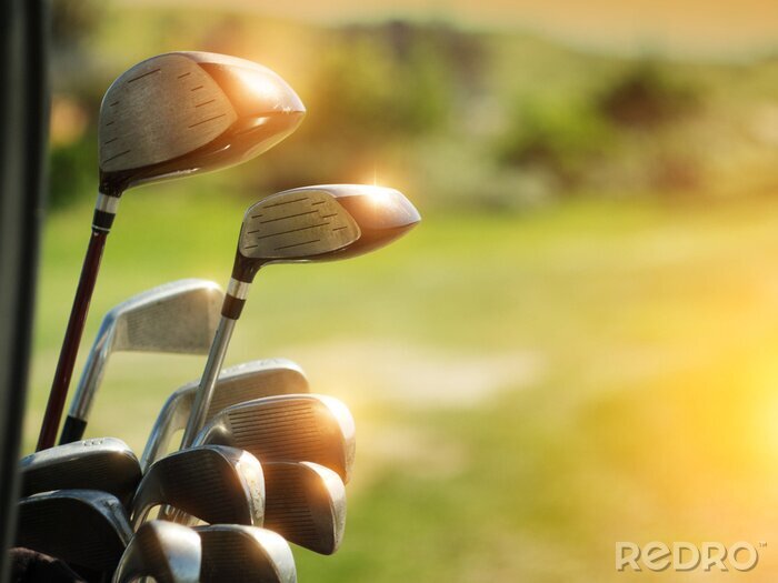 Fotobehang Close-up op golfclubs