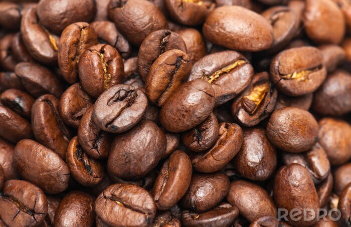 Fotobehang Close-up op koffieboonp koffie in bonen