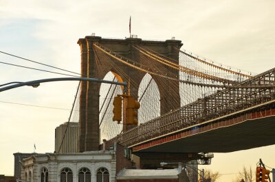 Fotobehang Close-up van Brooklyn Bridge