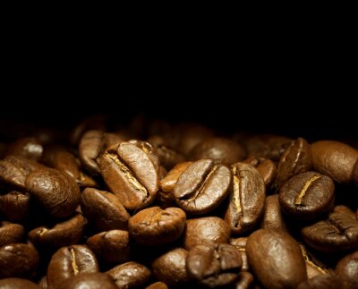 Fotobehang Close-up van bruine koffiebonen
