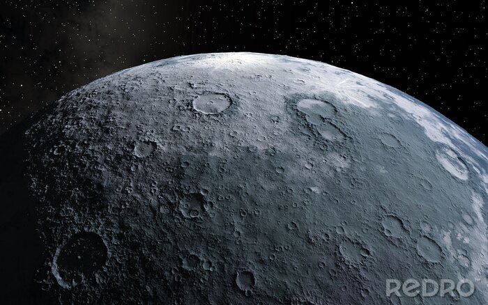 Fotobehang Close-up zicht op de maanstructuur