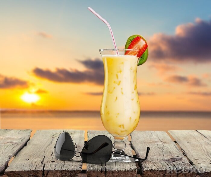 Fotobehang Cocktail bij zonsondergang