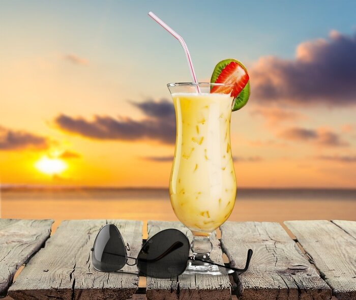 Fotobehang Cocktail bij zonsondergang