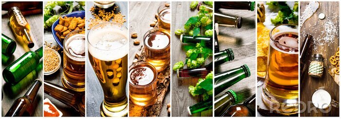 Fotobehang Collage met bier