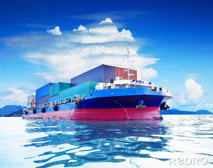 Fotobehang commerciële containerschip in marine vervoer gebruik voor Busine