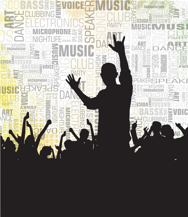 Fotobehang Concert op de typografische achtergrond