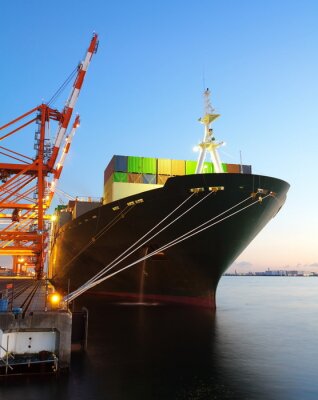 Fotobehang Container Cargo vracht schip in de haven terminal