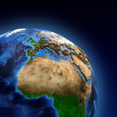 Fotobehang Continenten vanuit de ruimte