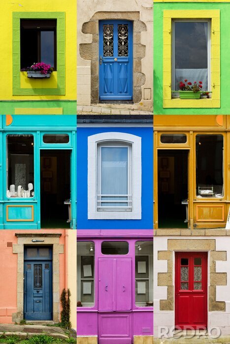 Fotobehang Couleur portes et Fenêtres de Bretagne