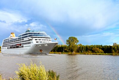 Fotobehang Cruise met regenboog