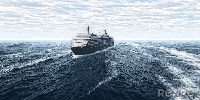 Fotobehang Cruise schip in de storm