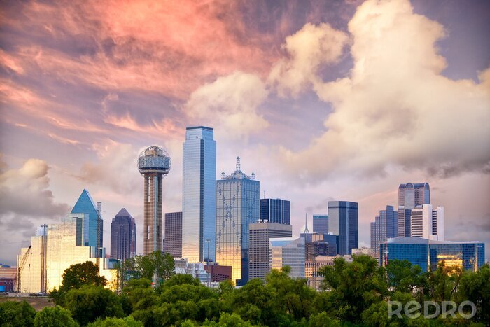 Fotobehang Dallas op de skyline van de stad