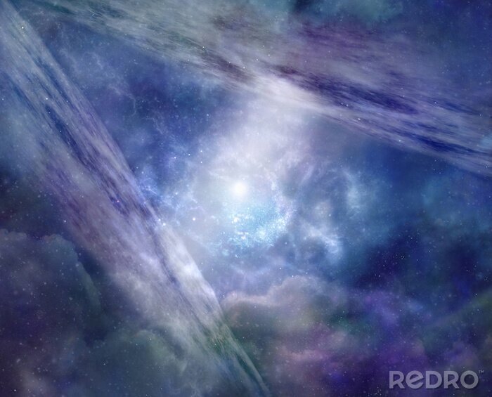 Fotobehang De Aarde, zon en maan in een galaxy