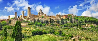 Fotobehang De architectuur van de Italiaanse stad San Gimignano