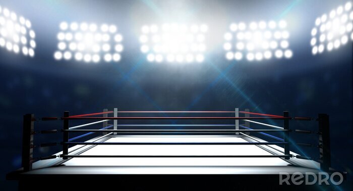 Fotobehang De boksring in de schijnwerpers