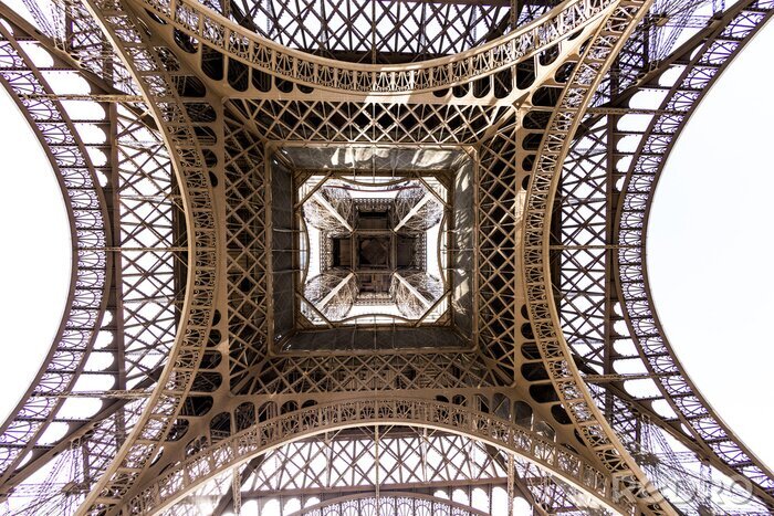 Fotobehang De Eiffeltoren van onderen