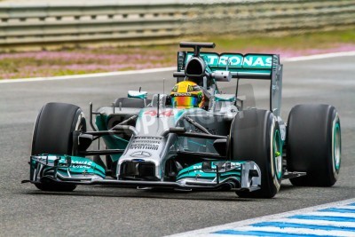 Fotobehang De Formule 1-auto van Mercedes