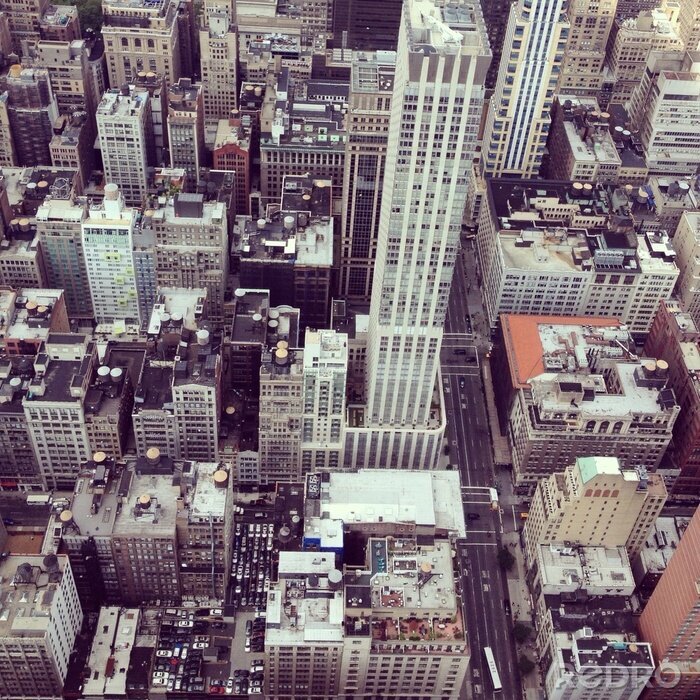 Fotobehang De gebouwen van New York vanuit vogelperspectief