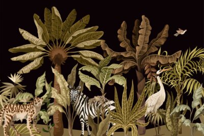 De jungle met zijn dieren en planten
