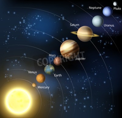 Fotobehang De planeten van ons zonnestelsel