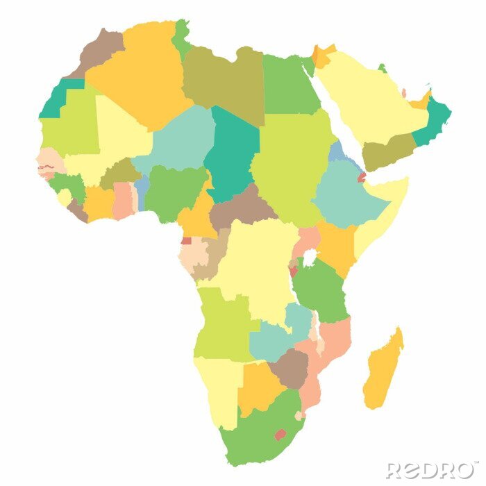 Fotobehang De politieke kaart van Afrika