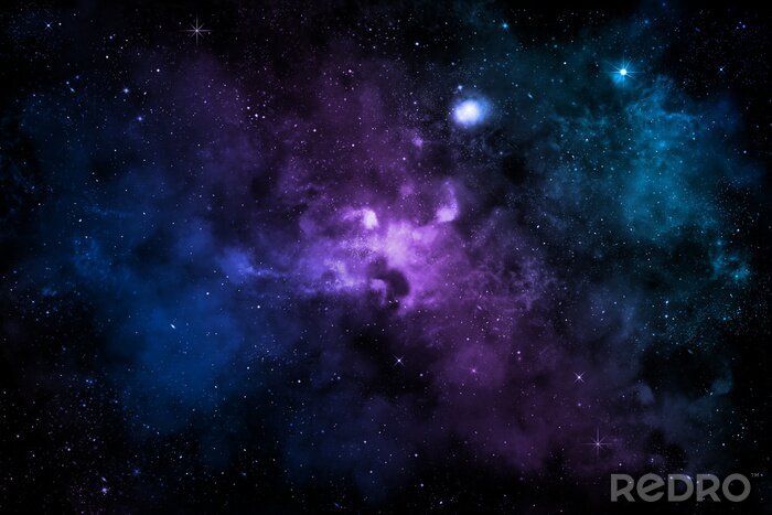 Fotobehang De ruimte met een paarse nevel.