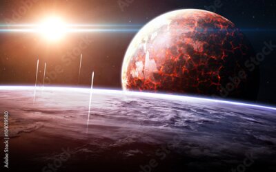 Fotobehang De ruimte met nevels en sterren