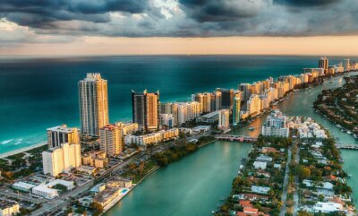 De skyline van de stad Miami