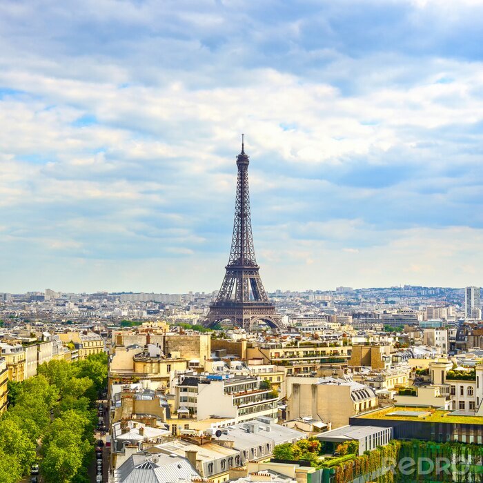 Fotobehang De skyline van Parijs in de zon