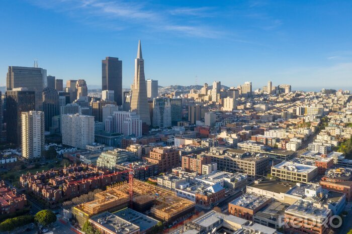 Fotobehang De skyline van San Francisco in de ochtend