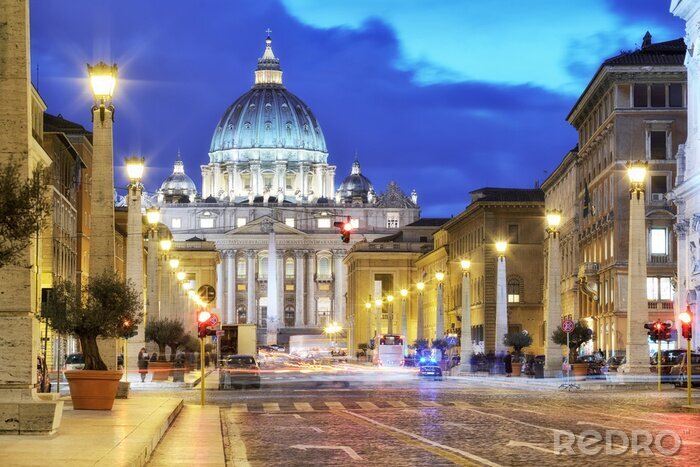 Fotobehang De stad Rome in de avond