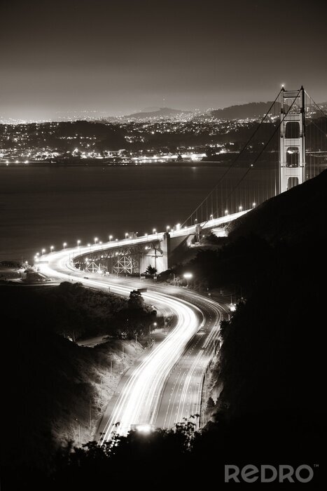 Fotobehang De straat die naar de Golden Gate Bridge leidt